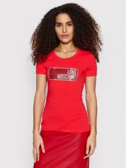 LOVE MOSCHINO Γυναίκες T-shirts T-Shirt W4H1917E 1951 Κόκκινο Slim Fit Κόκκινο