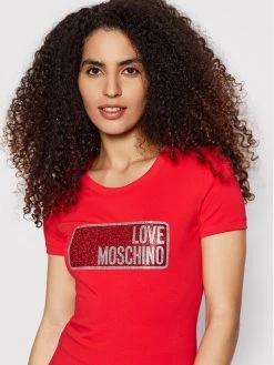 LOVE MOSCHINO Γυναίκες T-shirts T-Shirt W4H1917E 1951 Κόκκινο Slim Fit Κόκκινο -LOVE MOSCHINO Κατάστημα unnamed file 1010