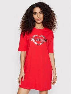 LOVE MOSCHINO Γυναίκες Καθημερινά Φορέματα Φόρεμα καθημερινό W592334M 3876 Κόκκινο Regular Fit Κόκκινο