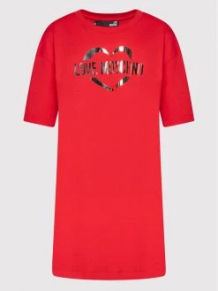 LOVE MOSCHINO Γυναίκες Καθημερινά Φορέματα Φόρεμα καθημερινό W592334M 3876 Κόκκινο Regular Fit Κόκκινο -LOVE MOSCHINO Κατάστημα unnamed file 1016