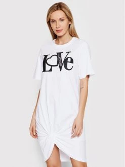 LOVE MOSCHINO Γυναίκες Καθημερινά Φορέματα Φόρεμα καθημερινό W5C6001M 3876 Λευκό Regular Fit Λευκό