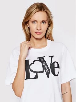 LOVE MOSCHINO Γυναίκες Καθημερινά Φορέματα Φόρεμα καθημερινό W5C6001M 3876 Λευκό Regular Fit Λευκό -LOVE MOSCHINO Κατάστημα unnamed file 1030