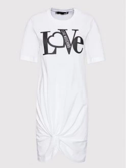 LOVE MOSCHINO Γυναίκες Καθημερινά Φορέματα Φόρεμα καθημερινό W5C6001M 3876 Λευκό Regular Fit Λευκό -LOVE MOSCHINO Κατάστημα unnamed file 1031