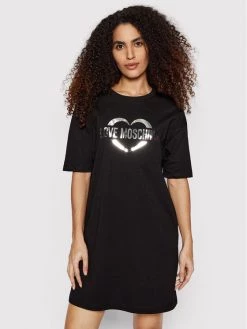 LOVE MOSCHINO Γυναίκες Καθημερινά Φορέματα Φόρεμα καθημερινό W592334M 3876 Μαύρο Regular Fit Μαύρο