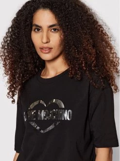 LOVE MOSCHINO Γυναίκες Καθημερινά Φορέματα Φόρεμα καθημερινό W592334M 3876 Μαύρο Regular Fit Μαύρο -LOVE MOSCHINO Κατάστημα unnamed file 1035