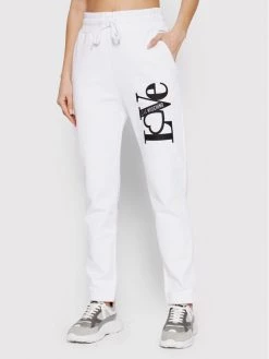 LOVE MOSCHINO Γυναίκες Παντελόνια Φόρμας Παντελόνι φόρμας W155606M 4266 Λευκό Regular Fit Λευκό