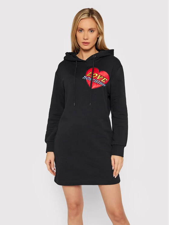 LOVE MOSCHINO Γυναίκες Πλεκτά Φορέματα Φόρεμα υφασμάτινο W5B2480M 4055 Μαύρο Regular Fit Μαύρο 1 LOVE MOSCHINO Γυναίκες Πλεκτά Φορέματα Φόρεμα υφασμάτινο W5B2480M 4055 Μαύρο Regular Fit Μαύρο