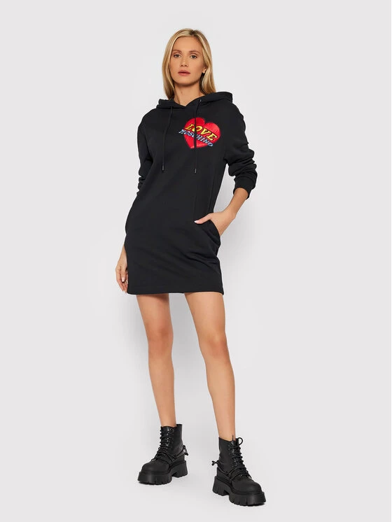 LOVE MOSCHINO Γυναίκες Πλεκτά Φορέματα Φόρεμα υφασμάτινο W5B2480M 4055 Μαύρο Regular Fit Μαύρο 2 LOVE MOSCHINO Γυναίκες Πλεκτά Φορέματα Φόρεμα υφασμάτινο W5B2480M 4055 Μαύρο Regular Fit Μαύρο - Image 2