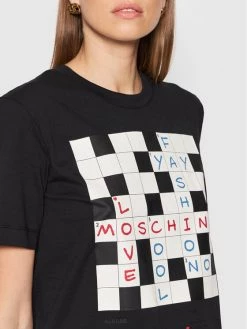 LOVE MOSCHINO Γυναίκες T-shirts T-Shirt W4H0617M 3876 Μαύρο Regular Fit Μαύρο -LOVE MOSCHINO Κατάστημα unnamed file 1105
