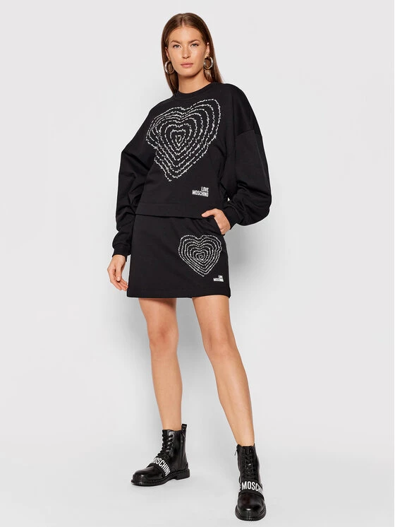 LOVE MOSCHINO Γυναίκες Mini Φούστα σε γραμμή Α W155804M 4055 Μαύρο Regular Fit Μαύρο 2 LOVE MOSCHINO Γυναίκες Mini Φούστα σε γραμμή Α W155804M 4055 Μαύρο Regular Fit Μαύρο - Image 2