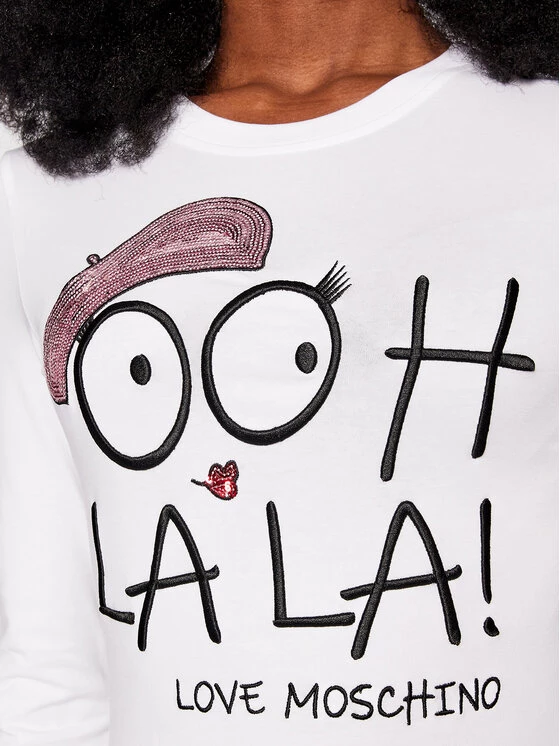 LOVE MOSCHINO Γυναίκες Μπλουζάκια Μπλουζάκι W4G521E 2264 Λευκό Regular Fit Λευκό 4 LOVE MOSCHINO Γυναίκες Μπλουζάκια Μπλουζάκι W4G521E 2264 Λευκό Regular Fit Λευκό - Image 4