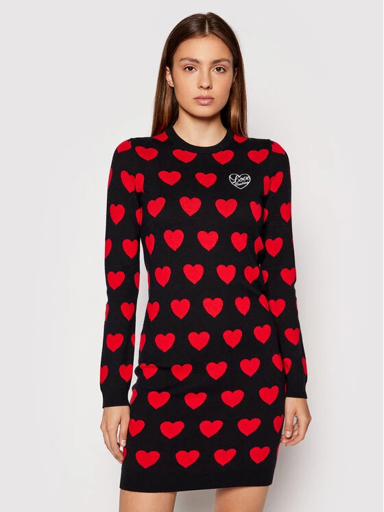 LOVE MOSCHINO Γυναίκες Πλεκτά Φορέματα Φόρεμα υφασμάτινο WS63R11XA115 Μαύρο Regular Fit Μαύρο 1 LOVE MOSCHINO Γυναίκες Πλεκτά Φορέματα Φόρεμα υφασμάτινο WS63R11XA115 Μαύρο Regular Fit Μαύρο