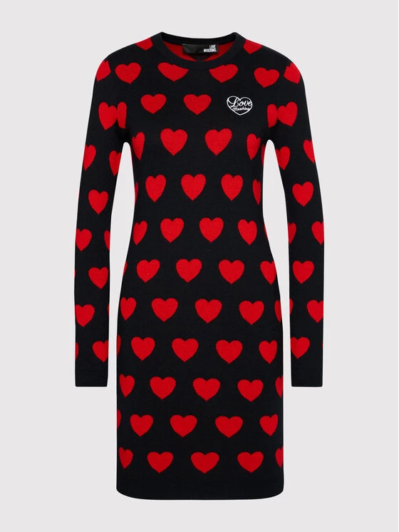 LOVE MOSCHINO Γυναίκες Πλεκτά Φορέματα Φόρεμα υφασμάτινο WS63R11XA115 Μαύρο Regular Fit Μαύρο 5 LOVE MOSCHINO Γυναίκες Πλεκτά Φορέματα Φόρεμα υφασμάτινο WS63R11XA115 Μαύρο Regular Fit Μαύρο - Image 5