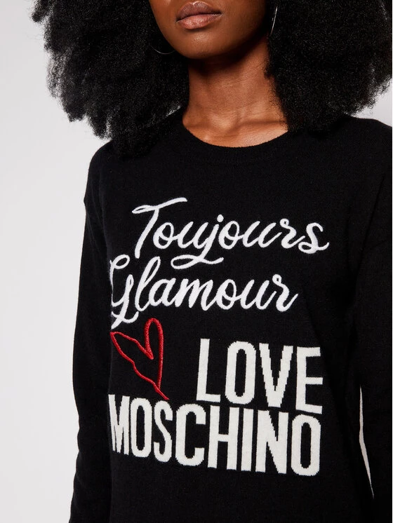 LOVE MOSCHINO Γυναίκες Πλεκτά Φορέματα Φόρεμα υφασμάτινο WS57R11X 1434 Μαύρο Regular Fit Μαύρο 4 LOVE MOSCHINO Γυναίκες Πλεκτά Φορέματα Φόρεμα υφασμάτινο WS57R11X 1434 Μαύρο Regular Fit Μαύρο - Image 4