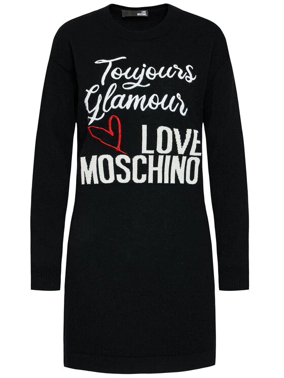 LOVE MOSCHINO Γυναίκες Πλεκτά Φορέματα Φόρεμα υφασμάτινο WS57R11X 1434 Μαύρο Regular Fit Μαύρο 5 LOVE MOSCHINO Γυναίκες Πλεκτά Φορέματα Φόρεμα υφασμάτινο WS57R11X 1434 Μαύρο Regular Fit Μαύρο - Image 5