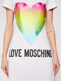 LOVE MOSCHINO Γυναίκες Καθημερινά Φορέματα Φόρεμα καθημερινό W592914M 3876 Λευκό Regular Fit Λευκό -LOVE MOSCHINO Κατάστημα unnamed file 1165