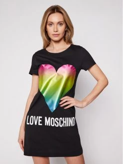 LOVE MOSCHINO Γυναίκες Καθημερινά Φορέματα Φόρεμα καθημερινό W592914M 3876 Μαύρο Regular Fit Μαύρο