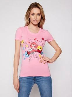 LOVE MOSCHINO Γυναίκες T-shirts T-Shirt W4H1905E 1951 Ροζ Slim Fit Ροζ