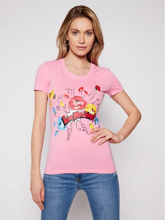LOVE MOSCHINO Γυναίκες T-shirts T-Shirt W4H1905E 1951 Ροζ Slim Fit Ροζ 1 LOVE MOSCHINO Γυναίκες T-shirts T-Shirt W4H1905E 1951 Ροζ Slim Fit Ροζ