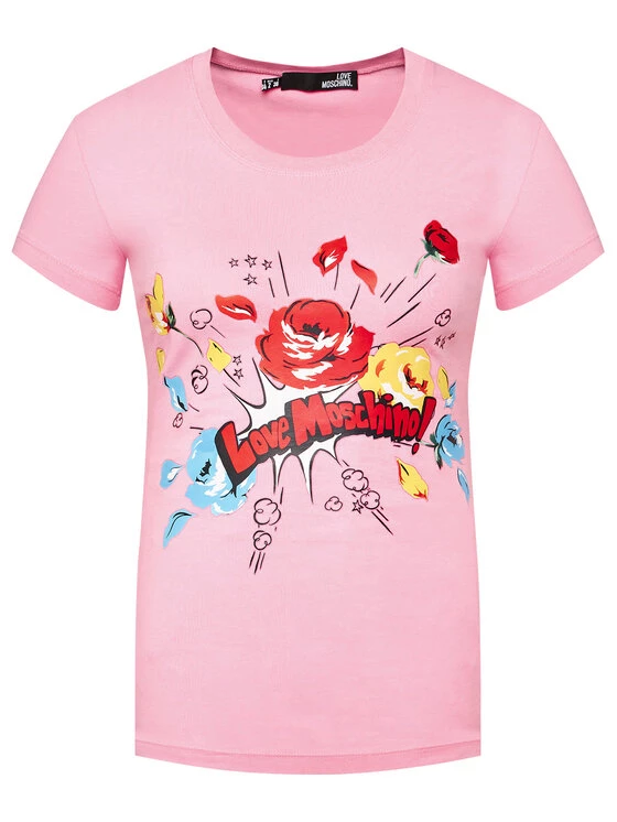 LOVE MOSCHINO Γυναίκες T-shirts T-Shirt W4H1905E 1951 Ροζ Slim Fit Ροζ 5 LOVE MOSCHINO Γυναίκες T-shirts T-Shirt W4H1905E 1951 Ροζ Slim Fit Ροζ - Image 5