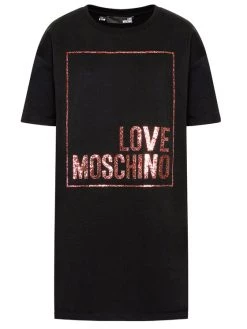 LOVE MOSCHINO Γυναίκες Καθημερινά Φορέματα Φόρεμα καθημερινό W592329E 2180 Μαύρο Regular Fit Μαύρο -LOVE MOSCHINO Κατάστημα unnamed file 1186
