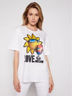 LOVE MOSCHINO Γυναίκες T-shirts T-Shirt W4F8739M 3876 Λευκό Regular Fit Λευκό