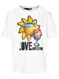 LOVE MOSCHINO Γυναίκες T-shirts T-Shirt W4F8739M 3876 Λευκό Regular Fit Λευκό -LOVE MOSCHINO Κατάστημα unnamed file 1191