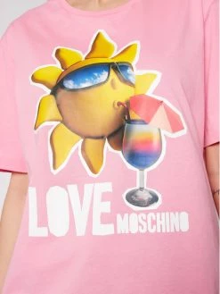 LOVE MOSCHINO Γυναίκες T-shirts T-Shirt W4F8739M 3876 Ροζ Regular Fit Ροζ -LOVE MOSCHINO Κατάστημα unnamed file 1195