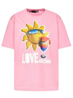 LOVE MOSCHINO Γυναίκες T-shirts T-Shirt W4F8739M 3876 Ροζ Regular Fit Ροζ -LOVE MOSCHINO Κατάστημα unnamed file 1196