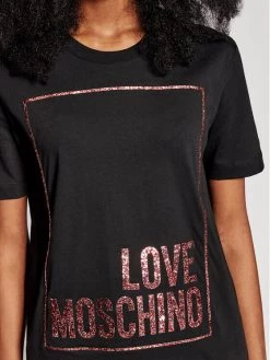LOVE MOSCHINO Γυναίκες T-shirts T-Shirt W4H0605M 3876 Μαύρο Regular Fit Μαύρο -LOVE MOSCHINO Κατάστημα unnamed file 1200