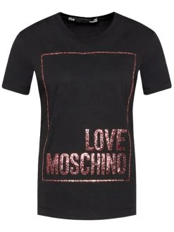 LOVE MOSCHINO Γυναίκες T-shirts T-Shirt W4H0605M 3876 Μαύρο Regular Fit Μαύρο -LOVE MOSCHINO Κατάστημα unnamed file 1201