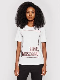 LOVE MOSCHINO Γυναίκες T-shirts T-Shirt W4H0605M 3876 Λευκό Regular Fit Λευκό