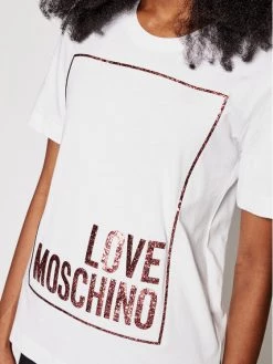 LOVE MOSCHINO Γυναίκες T-shirts T-Shirt W4H0605M 3876 Λευκό Regular Fit Λευκό -LOVE MOSCHINO Κατάστημα unnamed file 1215