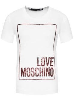 LOVE MOSCHINO Γυναίκες T-shirts T-Shirt W4H0605M 3876 Λευκό Regular Fit Λευκό -LOVE MOSCHINO Κατάστημα unnamed file 1216