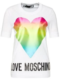 LOVE MOSCHINO Γυναίκες T-shirts T-Shirt W4F152TM 3876 Λευκό Regular Fit Λευκό -LOVE MOSCHINO Κατάστημα unnamed file 1221