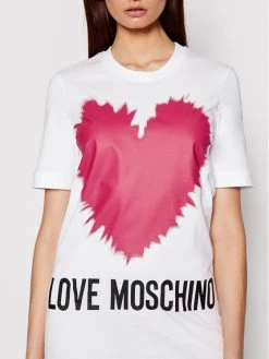 LOVE MOSCHINO Γυναίκες Καθημερινά Φορέματα Φόρεμα καθημερινό W5A0221M 3876 Λευκό Regular Fit Λευκό -LOVE MOSCHINO Κατάστημα unnamed file 1234