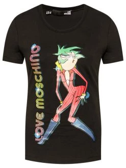LOVE MOSCHINO Γυναίκες T-shirts T-Shirt W4H1903E 1951 Μαύρο Slim Fit Μαύρο -LOVE MOSCHINO Κατάστημα unnamed file 1260