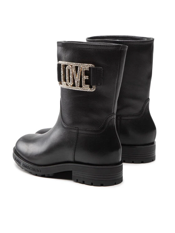LOVE MOSCHINO Γυναίκες Biker Μποτάκια Μποτάκια JA24234G1FIA0000 Μαύρο Μαύρο 3 LOVE MOSCHINO Γυναίκες Biker Μποτάκια Μποτάκια JA24234G1FIA0000 Μαύρο Μαύρο - Image 3