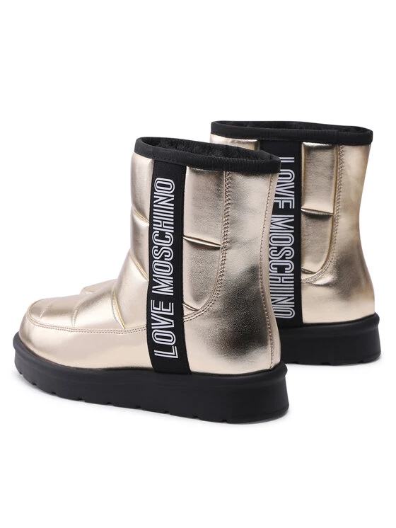 LOVE MOSCHINO Γυναίκες Biker Μποτάκια Μπότες Χιονιού JA24103H1FJZG900 Χρυσό Χρυσό 3 LOVE MOSCHINO Γυναίκες Biker Μποτάκια Μπότες Χιονιού JA24103H1FJZG900 Χρυσό Χρυσό - Image 3