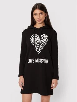 LOVE MOSCHINO Γυναίκες Πλεκτά Φορέματα Φόρεμα υφασμάτινο W5B1905M 4055 Μαύρο Regular Fit Μαύρο