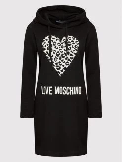 LOVE MOSCHINO Γυναίκες Πλεκτά Φορέματα Φόρεμα υφασμάτινο W5B1905M 4055 Μαύρο Regular Fit Μαύρο -LOVE MOSCHINO Κατάστημα unnamed file 805