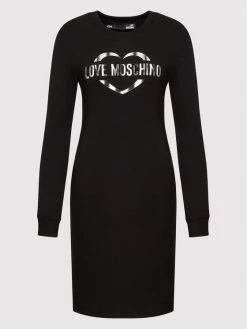 LOVE MOSCHINO Γυναίκες Καθημερινά Φορέματα Φόρεμα καθημερινό W5C9101E 2374 Μαύρο Regular Fit Μαύρο -LOVE MOSCHINO Κατάστημα unnamed file 810