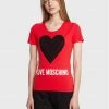 LOVE MOSCHINO Γυναίκες T-shirts T-Shirt W4H1932E 1951 Κόκκινο Slim Fit Κόκκινο