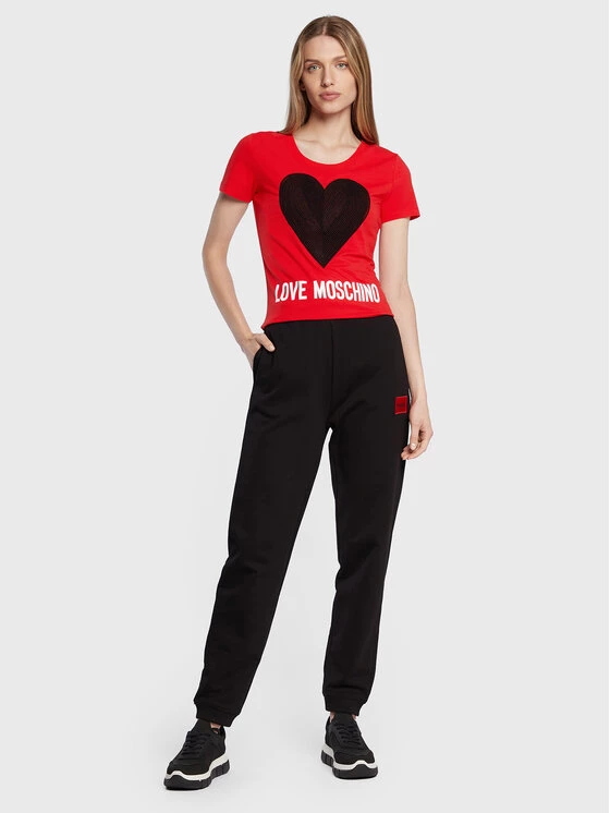 LOVE MOSCHINO Γυναίκες T-shirts T-Shirt W4H1932E 1951 Κόκκινο Slim Fit Κόκκινο 2 LOVE MOSCHINO Γυναίκες T-shirts T-Shirt W4H1932E 1951 Κόκκινο Slim Fit Κόκκινο - Image 2