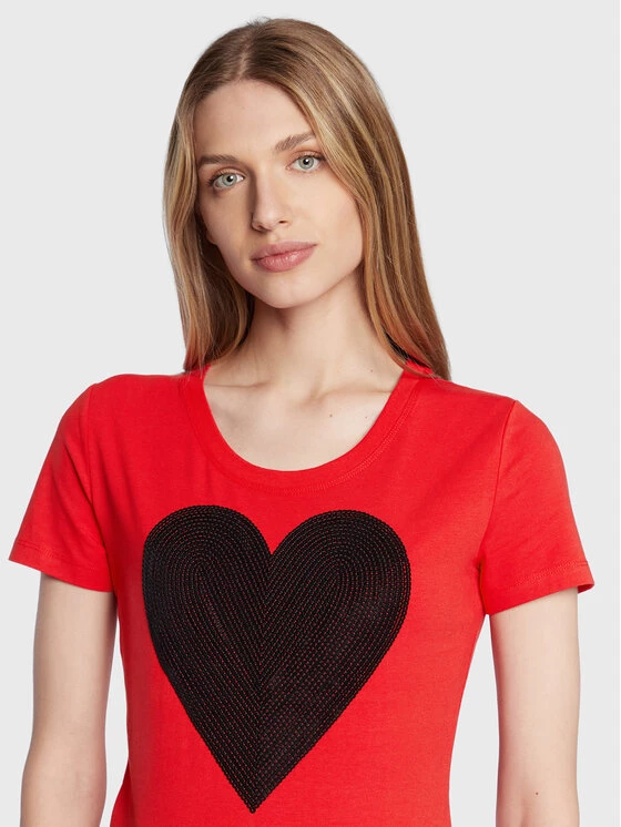 LOVE MOSCHINO Γυναίκες T-shirts T-Shirt W4H1932E 1951 Κόκκινο Slim Fit Κόκκινο 4 LOVE MOSCHINO Γυναίκες T-shirts T-Shirt W4H1932E 1951 Κόκκινο Slim Fit Κόκκινο - Image 4
