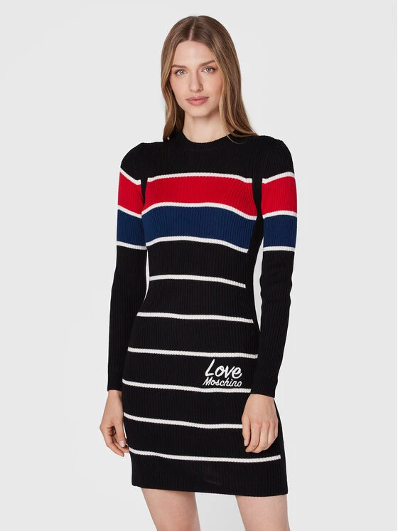 LOVE MOSCHINO Γυναίκες Πλεκτά Φορέματα Φόρεμα υφασμάτινο WSE1611X 1148 Μαύρο Slim Fit Μαύρο 1 LOVE MOSCHINO Γυναίκες Πλεκτά Φορέματα Φόρεμα υφασμάτινο WSE1611X 1148 Μαύρο Slim Fit Μαύρο