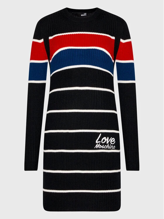 LOVE MOSCHINO Γυναίκες Πλεκτά Φορέματα Φόρεμα υφασμάτινο WSE1611X 1148 Μαύρο Slim Fit Μαύρο 5 LOVE MOSCHINO Γυναίκες Πλεκτά Φορέματα Φόρεμα υφασμάτινο WSE1611X 1148 Μαύρο Slim Fit Μαύρο - Image 5