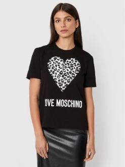 LOVE MOSCHINO Γυναίκες T-shirts T-Shirt W4H0627M 3876 Μαύρο Regular Fit Μαύρο