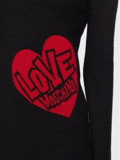 LOVE MOSCHINO Γυναίκες Πλεκτά Φορέματα Φόρεμα υφασμάτινο WSE0810X A125 Μαύρο Regular Fit Μαύρο -LOVE MOSCHINO Κατάστημα unnamed file 834