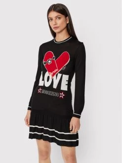 LOVE MOSCHINO Γυναίκες Καθημερινά Φορέματα Φόρεμα καθημερινό WSE0910X 1306 Μαύρο Regular Fit Μαύρο